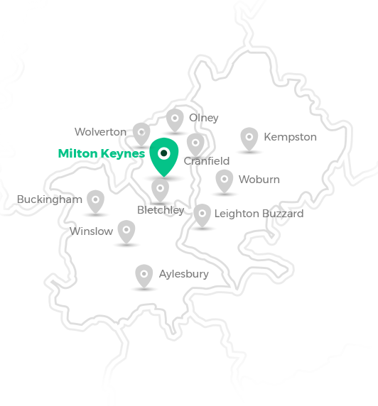 Serve the following areas across Milton Keynes: Aylesbury, Bletchley, Buckingham, Cranfield, Leighton Buzzard, Olney, Kempston, Woburn, Winslow, Wolverton